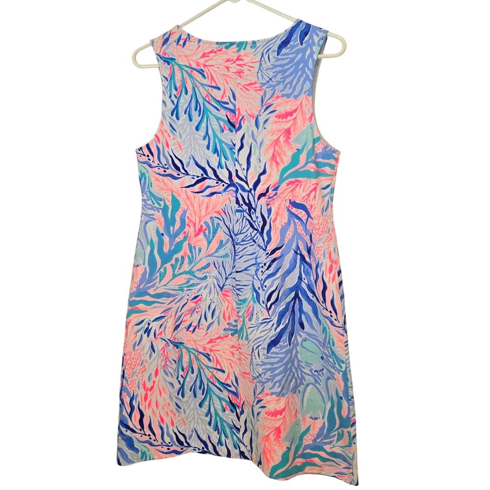 Lilly Pulitzer Harper Shift Dress M Sunshine Blue Pink State of Mind Braid Trim - Picture 4 of 9